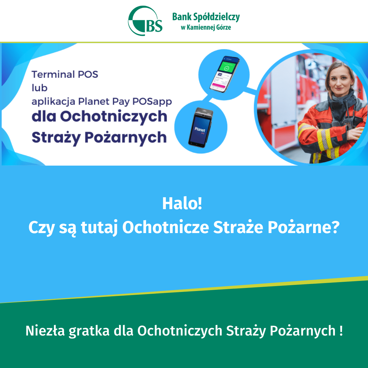 Terminal lub aplikacja POS dla Ochotniczych Straży Pożarnych Bank